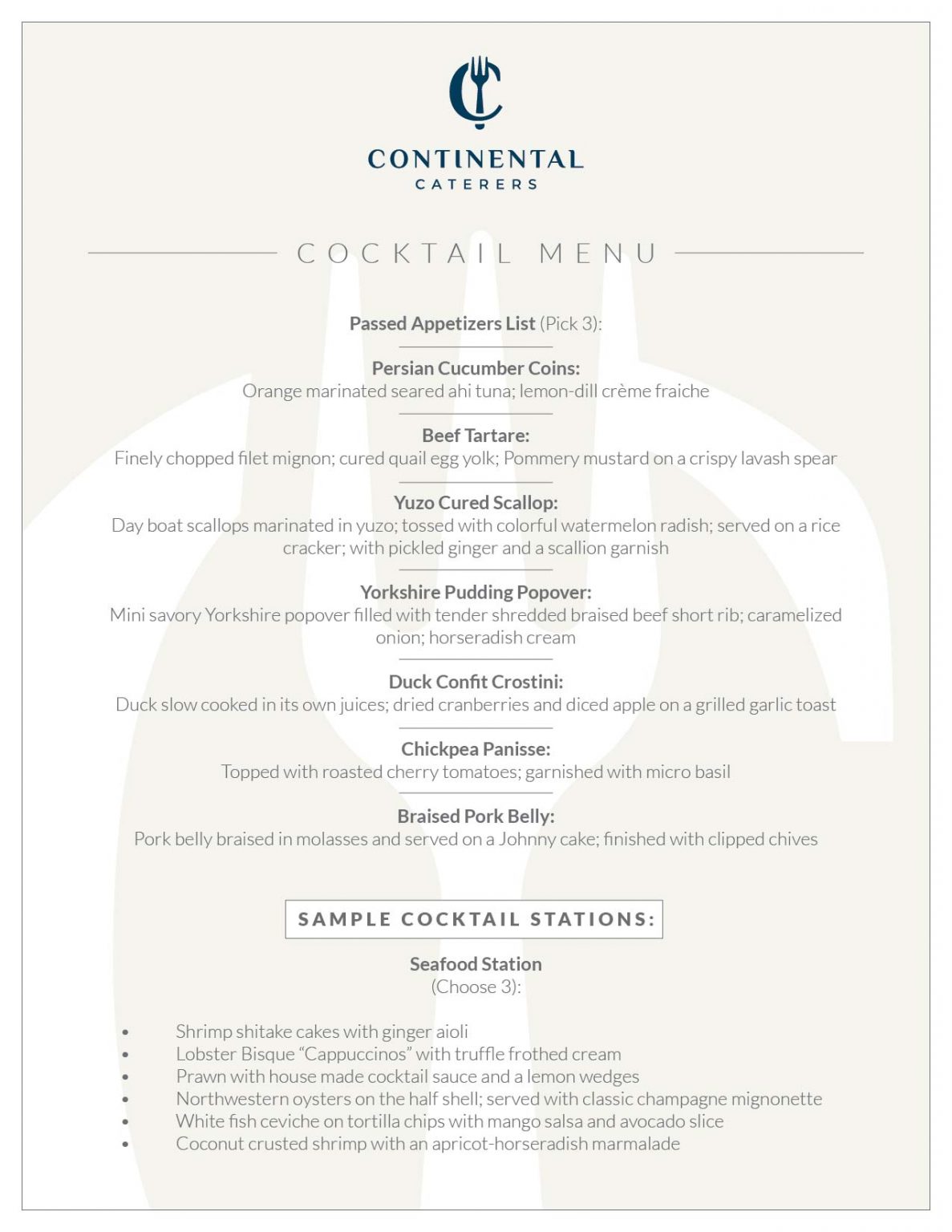 Menus Continental
