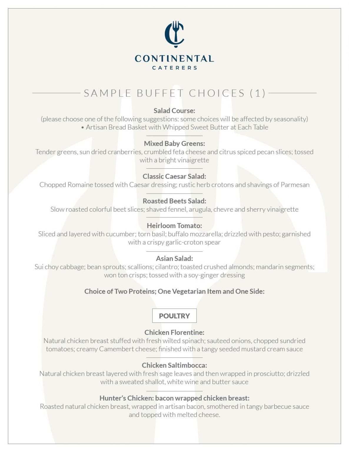 Menus Continental