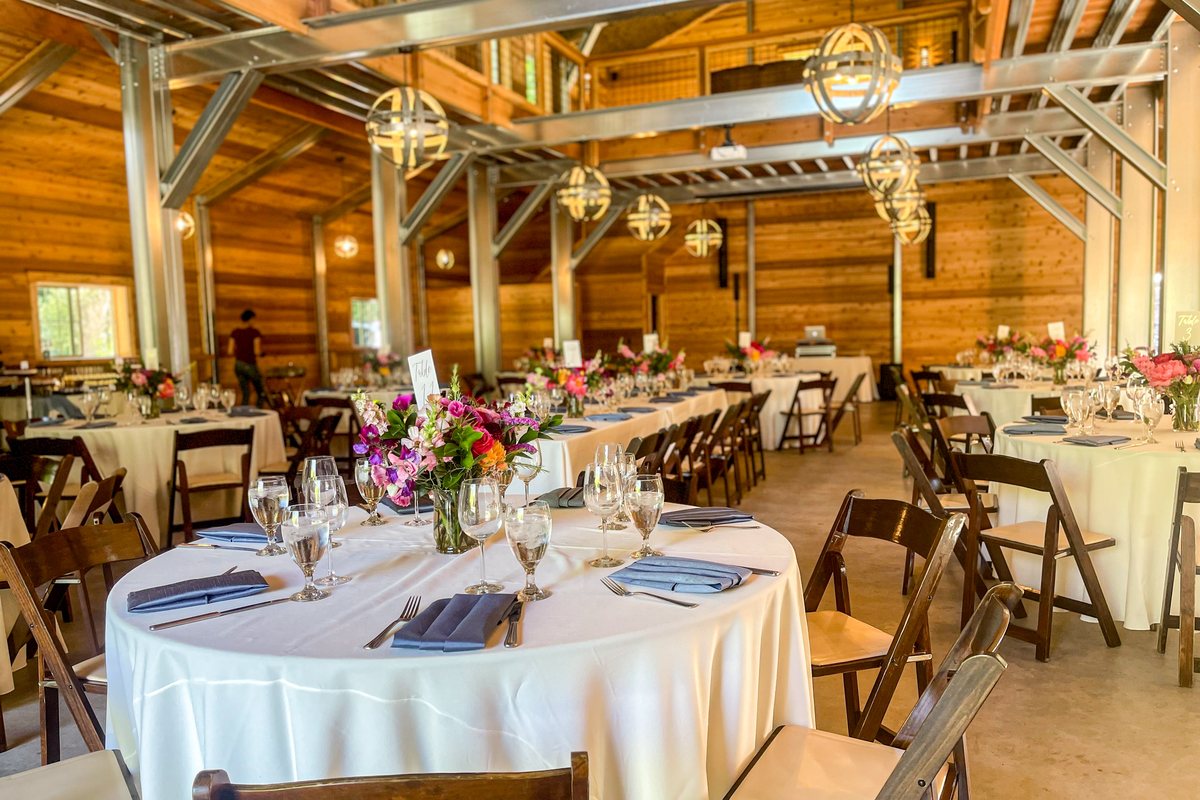Barn reception setting