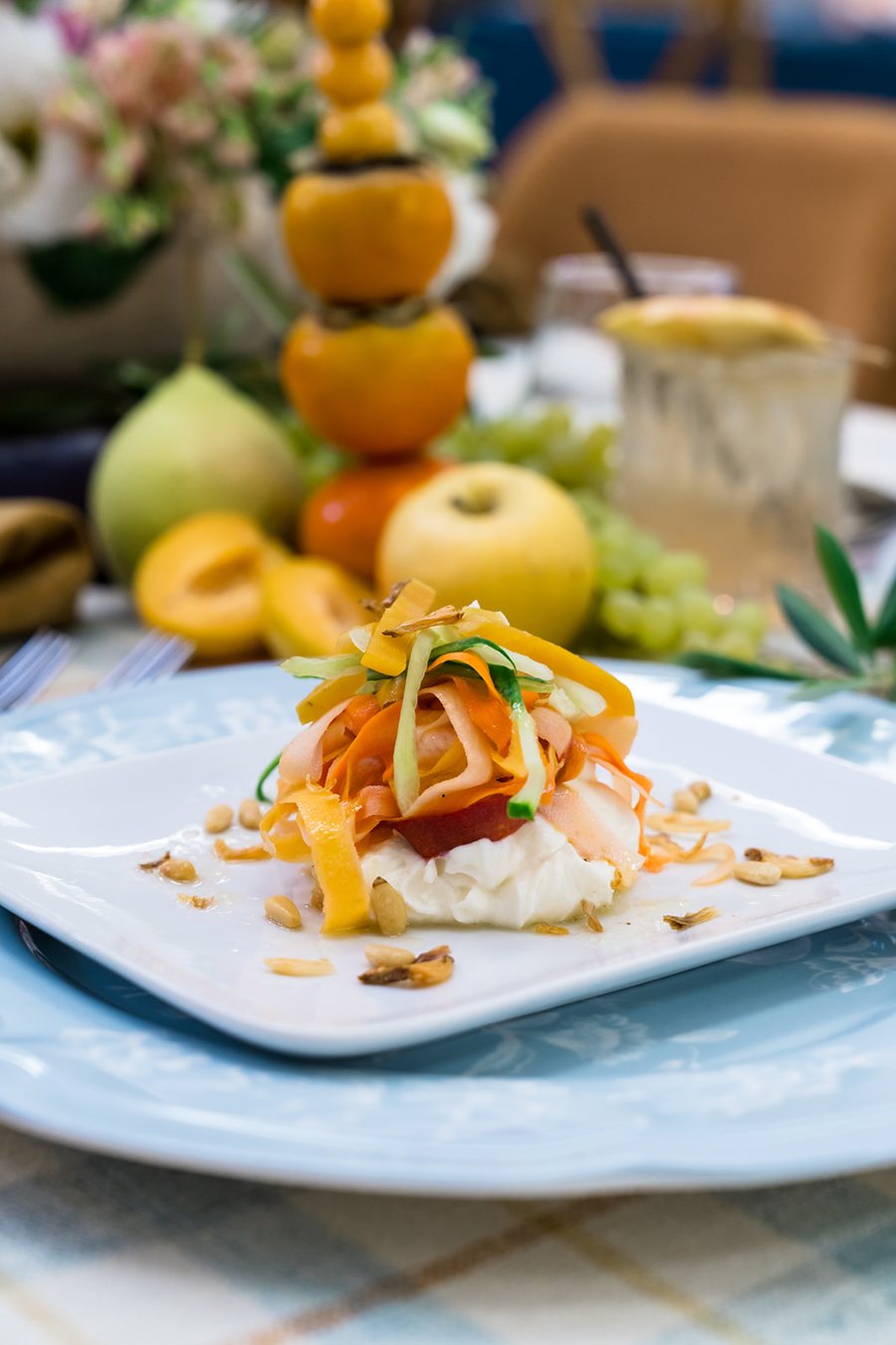 Heirloom shaved vegetable ribbon salad